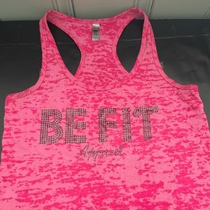 Be Fit Apparel Hot pink burnt out be fit workout tank